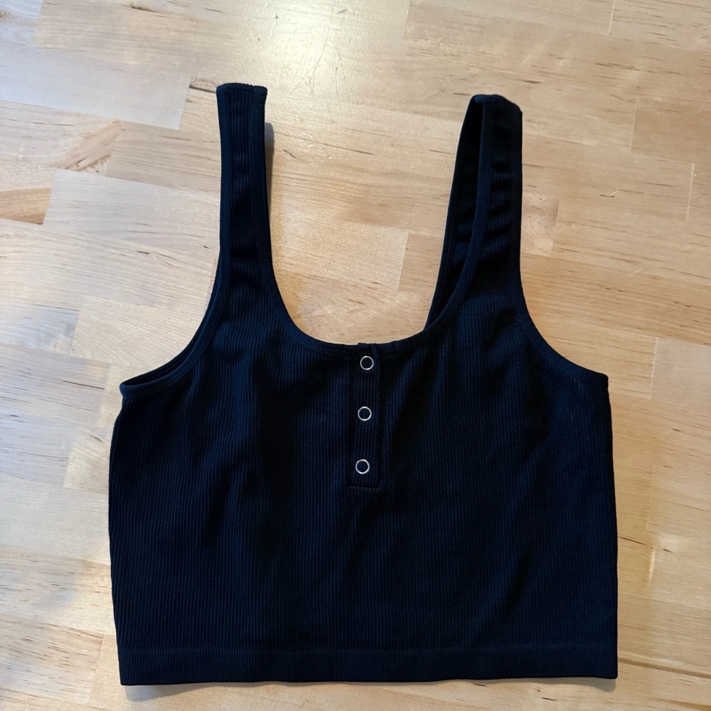 Black Ribbed Women's‎ Sports Bra